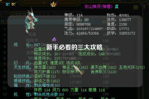 新手必看的三大攻略