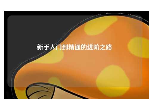 新手入门到精通的进阶之路