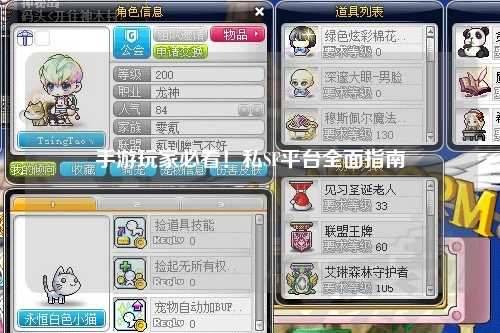 手游玩家必看！私SF平台全面指南