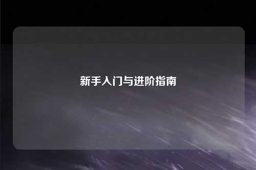 新手入门与进阶指南
