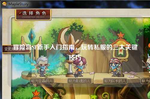 冒险岛SF新手入门指南，玩转私服的三大关键技巧
