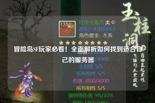 冒险岛SF玩家必看！全面解析如何找到适合自己的服务器