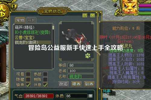 冒险岛公益服新手快速上手全攻略